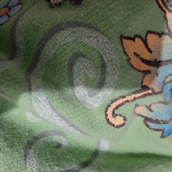 Vintage Supergirl Sweatpants Green Cropped Tattoo Capri Pants Joggers Y2K Small - Picture 15 of 16